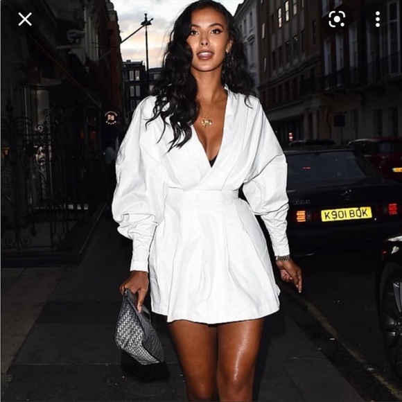 HOUSE OF CB 'Amber' White Oversized Shirt Dress NWOT - Picture 8 of 17